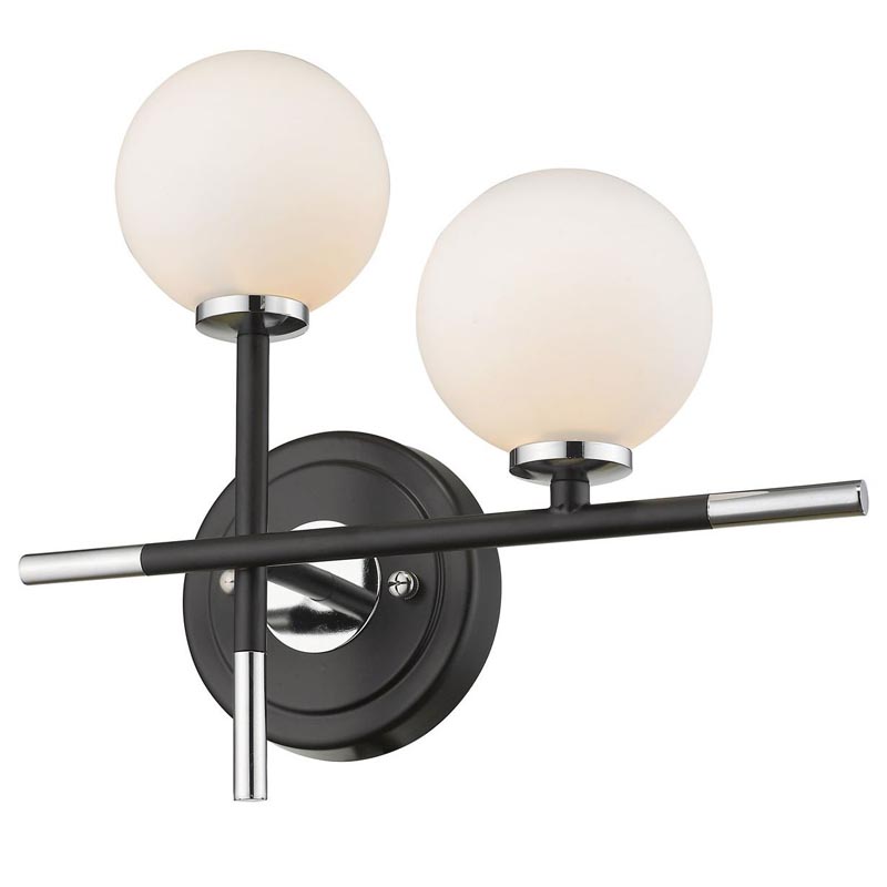 Бра Galant Sconce silver right Серебряный Черный Белое матовое стекло Бра Galant Sconce silver right Серебряный Черный Белое матовое стекло в Липецке | Loft Concept