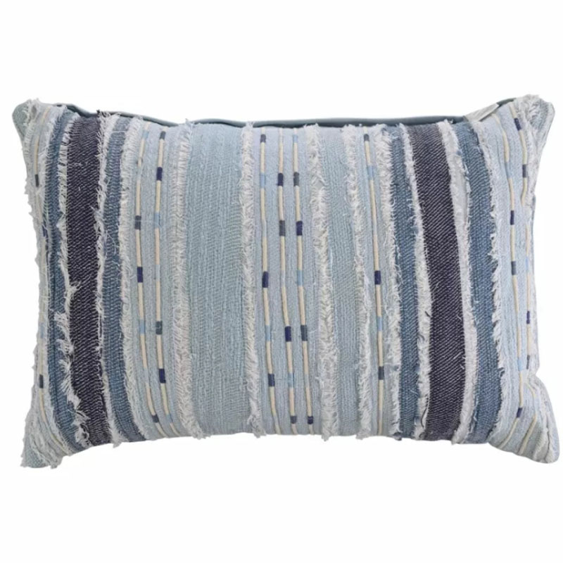 Подушка Blue Ikat stripes Синий Голубой Подушка Blue Ikat stripes Синий Голубой в Липецке | Loft Concept
