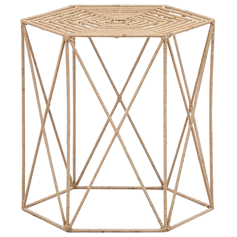 Приставной стол Wicker Alma Side Table Бежевый Приставной стол Wicker Alma Side Table Бежевый в Липецке | Loft Concept