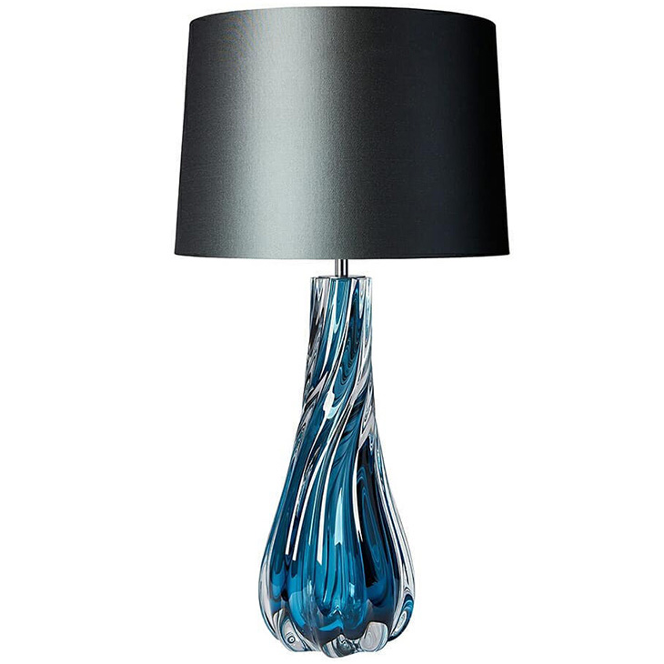 Настольная лампа Naiad Velvet Blue Table Lamp Черный Синий Настольная лампа Naiad Velvet Blue Table Lamp Черный Синий в Липецке | Loft Concept