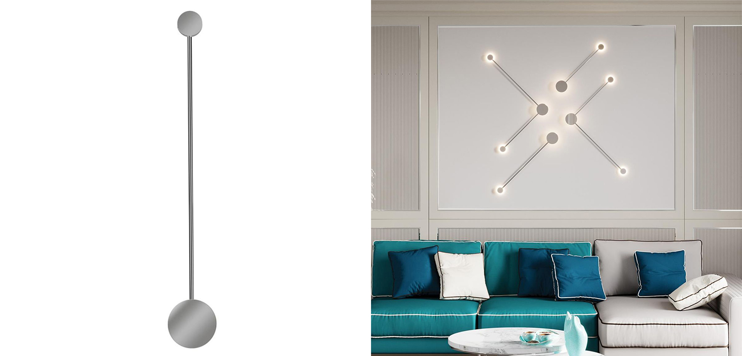 Бра Pin Wall Light Chrome 70 - фото