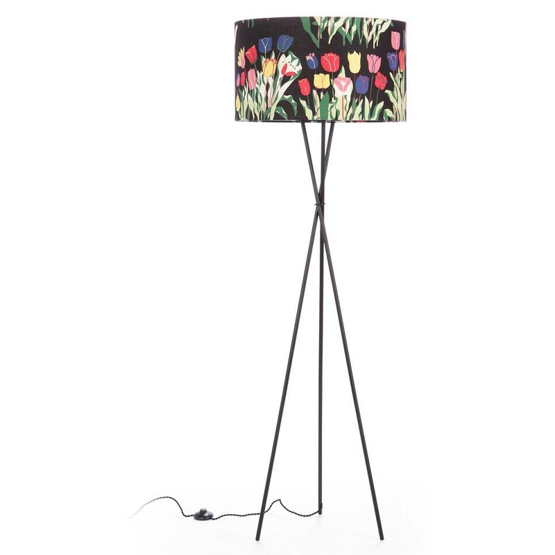 Торшер Colored Lampshade Tulips Floor Lamp Мульти Черный Торшер Colored Lampshade Tulips Floor Lamp Мульти Черный в Липецке | Loft Concept
