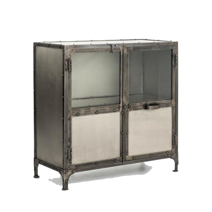 Комод металлический Industrial Steampunk Nickel 2 Door Cabinet Комод металлический Industrial Steampunk Nickel 2 Door Cabinet в Липецке | Loft Concept