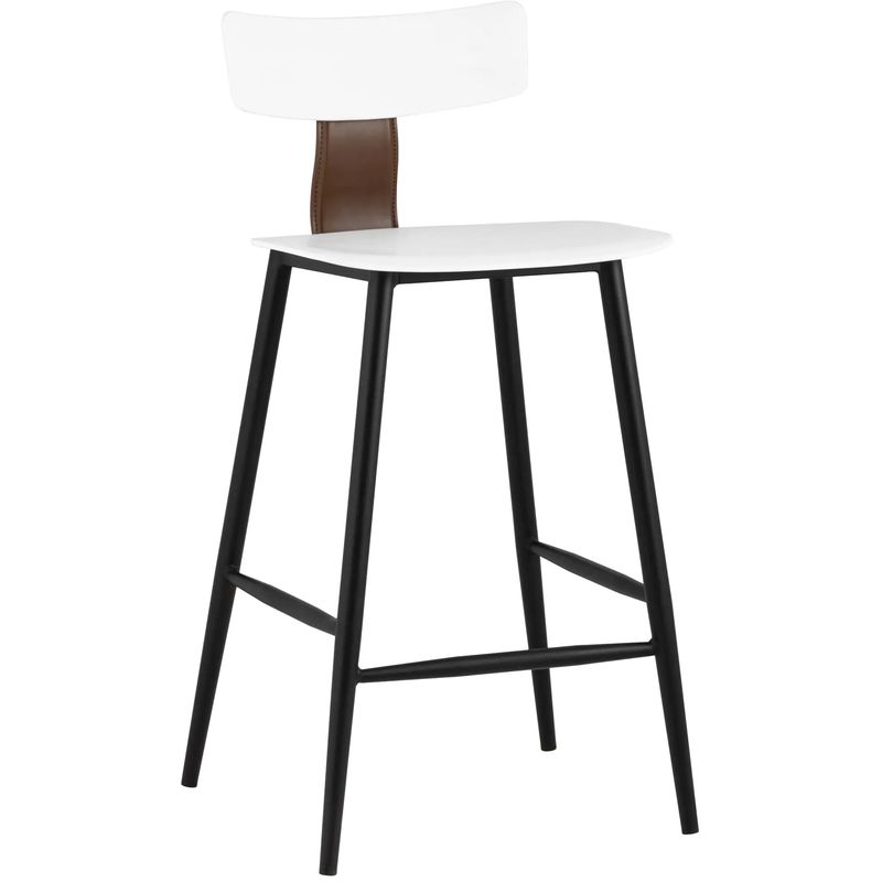Стул Барный ANT White Eco-Leather 2 шт Белый Коричневый Черный Стул Барный ANT White Eco-Leather 2 шт Белый Коричневый Черный в Липецке | Loft Concept
