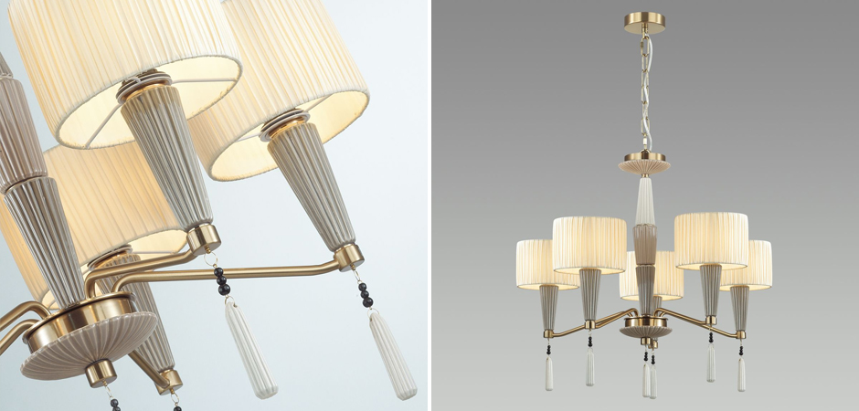 Люстра с тканевыми абажурами Nude Color Люстра с тканевыми абажурами Nude Color - Loft-Concept в Липецке