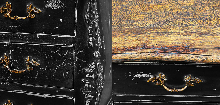 Комод в стиле прованс Carved Black Vintage Commode Черный Комод в стиле прованс Carved Black Vintage Commode Черный - Loft-Concept в Липецке