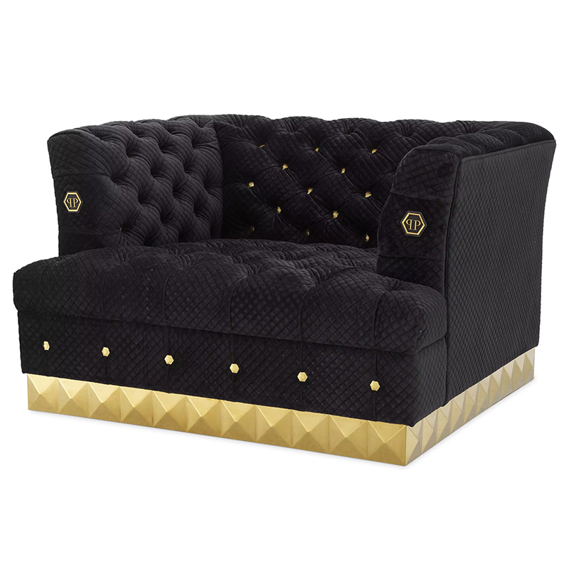 Кресло Philipp Plein Chair Rockstud Золотой Черный Кресло Philipp Plein Chair Rockstud Золотой Черный в Липецке | Loft Concept