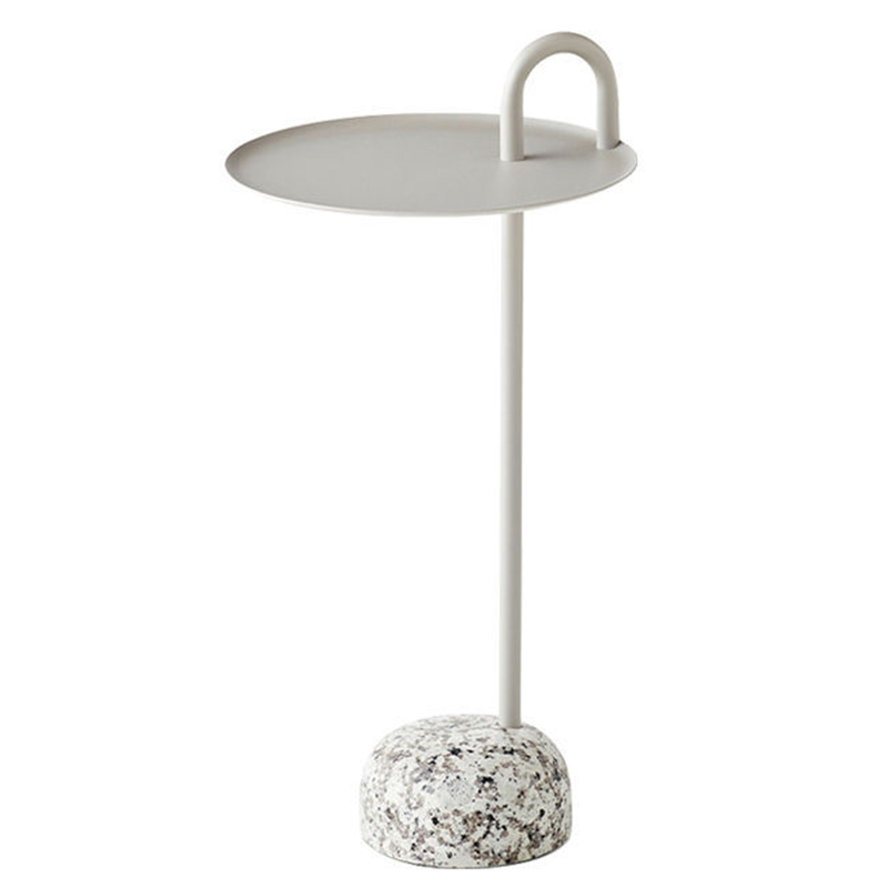 Белый Приставной Стол с основанием Терраццо Franz Side Table White Белый Белый Приставной Стол с основанием Терраццо Franz Side Table White Белый в Липецке | Loft Concept