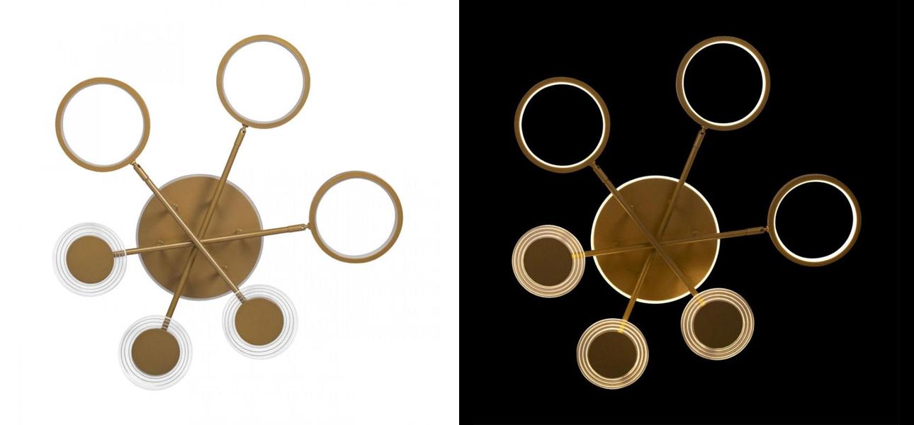 Люстра светодиодная BENDIK LIGHTING Gold 6 плафонов - фото