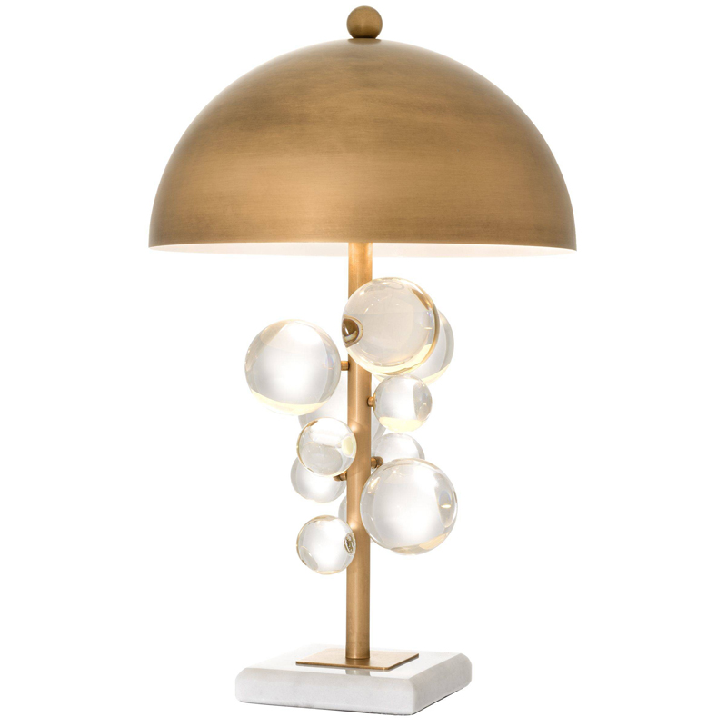 Настольная лампа Eichholtz Table Lamp Floral Латунь Античная полированная Прозрачное Стекло Белый Настольная лампа Eichholtz Table Lamp Floral Латунь Античная полированная Прозрачное Стекло Белый в Липецке | Loft Concept