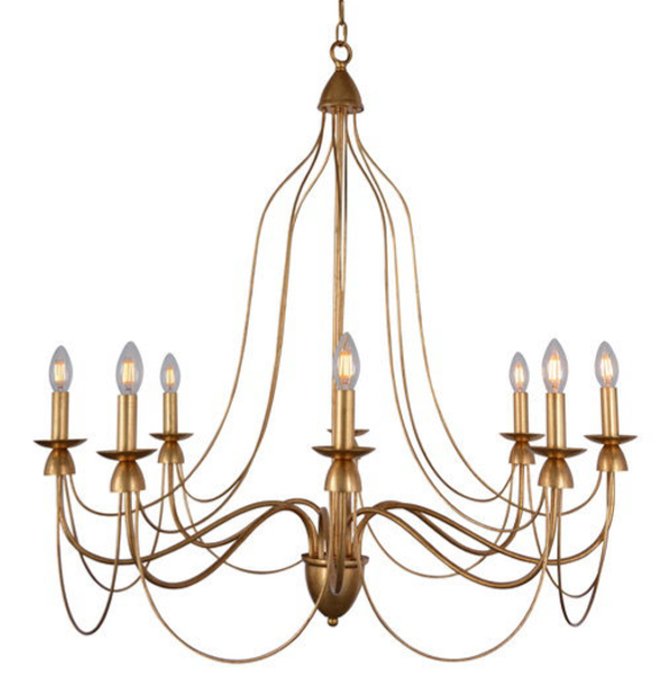 Люстра Wrought Iron Chandelier Золотой Люстра Wrought Iron Chandelier Золотой в Липецке | Loft Concept