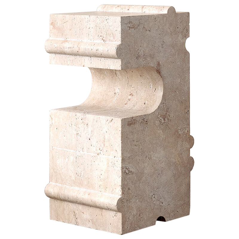 Приставной стол Hume Stone Side Table дизайн Kelly Wearstler Песочный в Липецке | Loft Concept 
