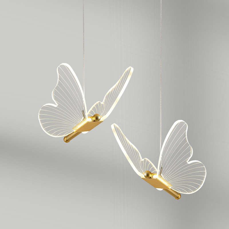 Butterfly Double Pendant Lamp D Прозрачный Латунь Butterfly Double Pendant Lamp D Прозрачный Латунь в Липецке | Loft Concept