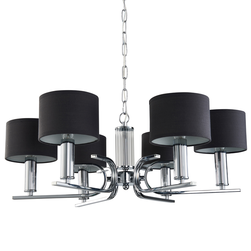 Люстра Yvette Chandelier 71 Хром Черный Прозрачный Люстра Yvette Chandelier 71 Хром Черный Прозрачный в Липецке | Loft Concept