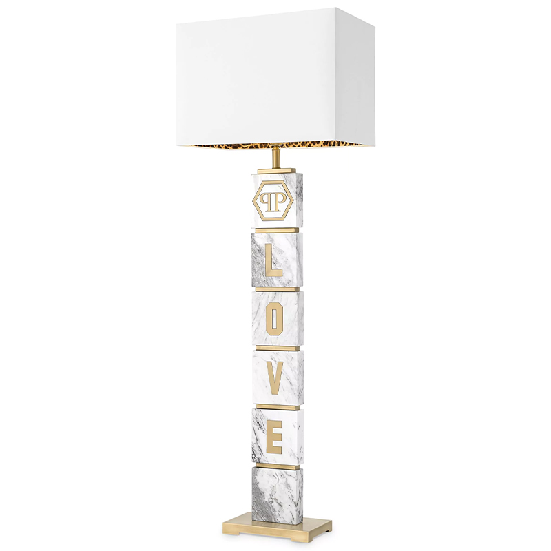 Торшер Philipp Plein Floor Lamp King Белый Белый Мрамор Bianco Золотой Торшер Philipp Plein Floor Lamp King Белый Белый Мрамор Bianco Золотой в Липецке | Loft Concept