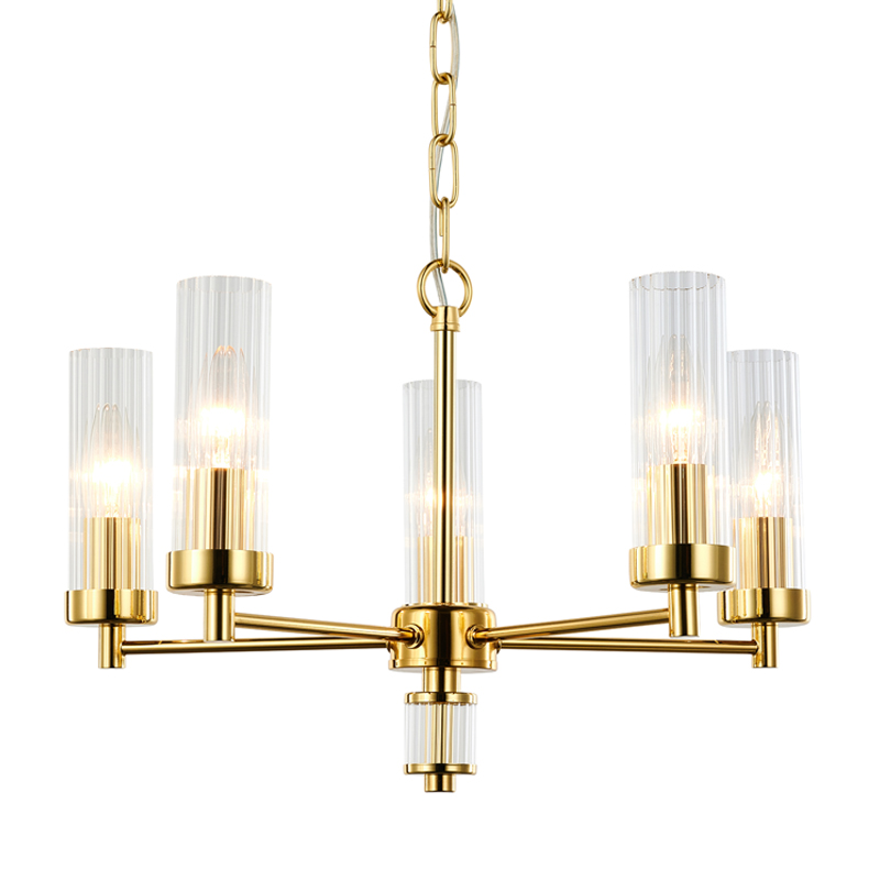 Люстра Jeanette Chandelier Gold 46 Глянцевое золото Прозрачный в Липецке | Loft Concept 
