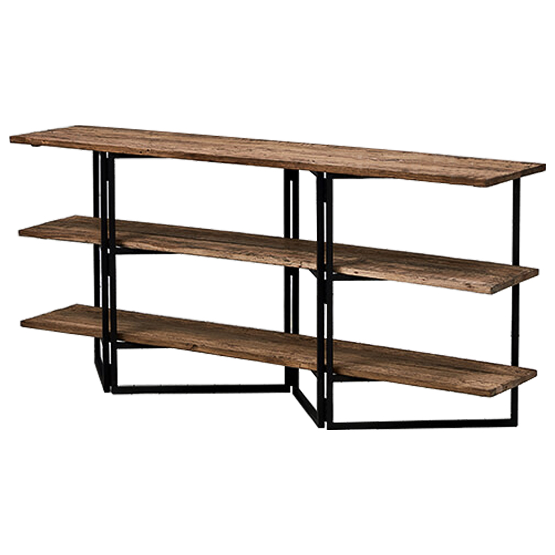 Стеллаж в стиле Лофт Luigi Loft 3 Shelves Rack Коричневый Черный Стеллаж в стиле Лофт Luigi Loft 3 Shelves Rack Коричневый Черный в Липецке | Loft Concept