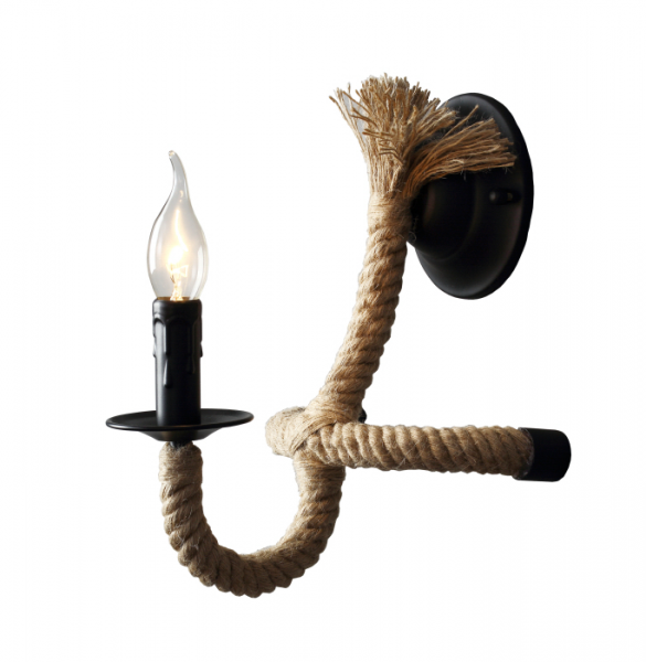 Бра Loft Rope Candle Bra Черный Бра Loft Rope Candle Bra Черный в Липецке | Loft Concept