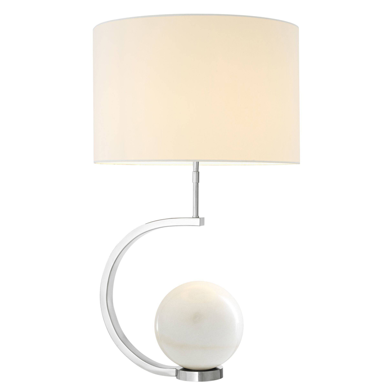 Настольная лампа Eichholtz Table Lamp Luigi white marble Белый Никель Белый Мрамор Bianco Настольная лампа Eichholtz Table Lamp Luigi white marble Белый Никель Белый Мрамор Bianco в Липецке | Loft Concept