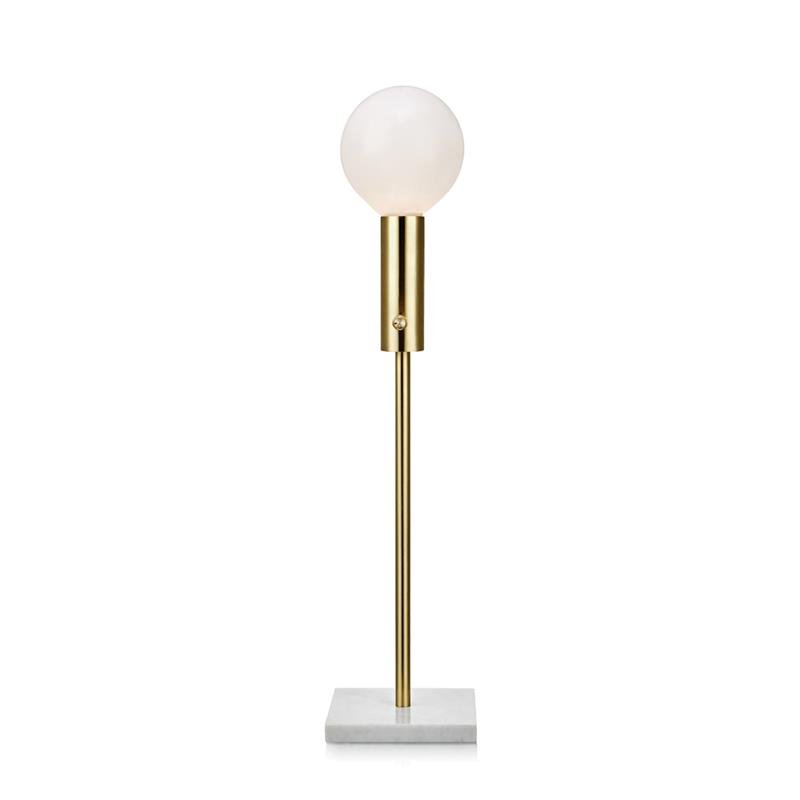 Настольная лампа Marble Top Brass Латунь Белый Настольная лампа Marble Top Brass Латунь Белый в Липецке | Loft Concept