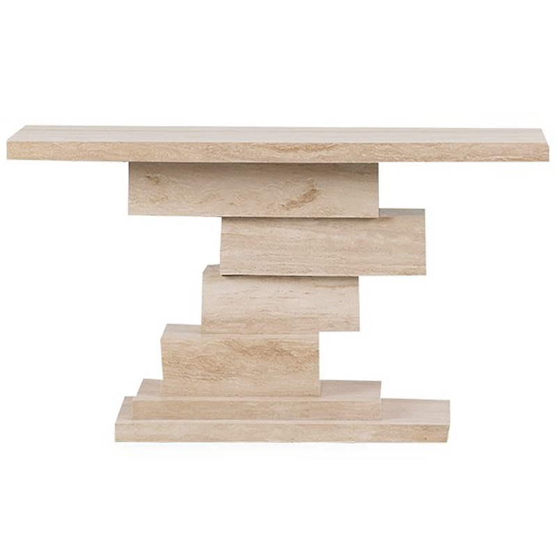 Консоль Taya Travertine Console Бежевый Консоль Taya Travertine Console Бежевый в Липецке | Loft Concept