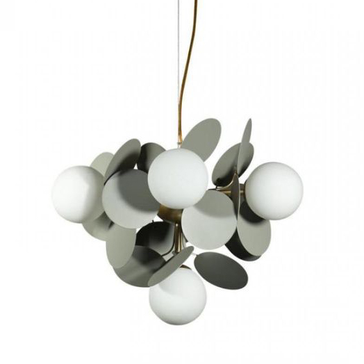 Люстра MATISSE Chandelier circle Gray 6 ламп Серый Золотой Белый Люстра MATISSE Chandelier circle Gray 6 ламп Серый Золотой Белый в Липецке | Loft Concept