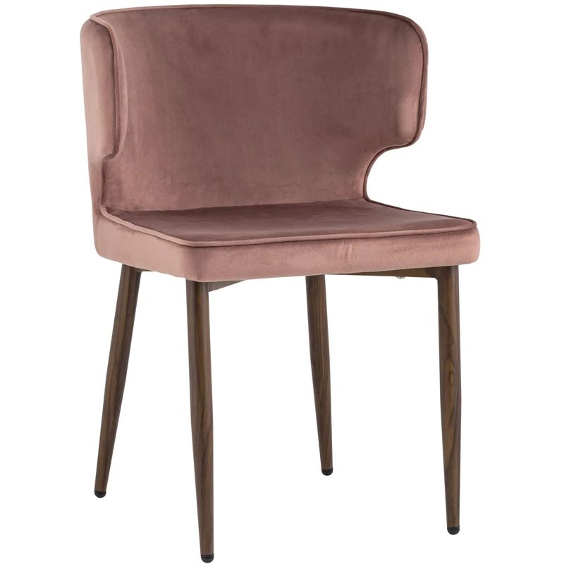 Стул Mateo Chair Пыльнно-Розовый Велюр Розовый пастельный Коричневый Стул Mateo Chair Пыльнно-Розовый Велюр Розовый пастельный Коричневый в Липецке | Loft Concept