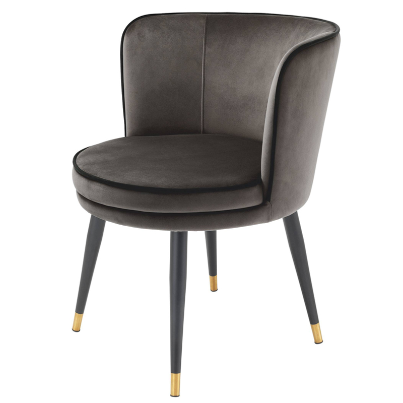 Стул Eichholtz Dining Chair Grenada grey Серый Черный Латунь Стул Eichholtz Dining Chair Grenada grey Серый Черный Латунь в Липецке | Loft Concept