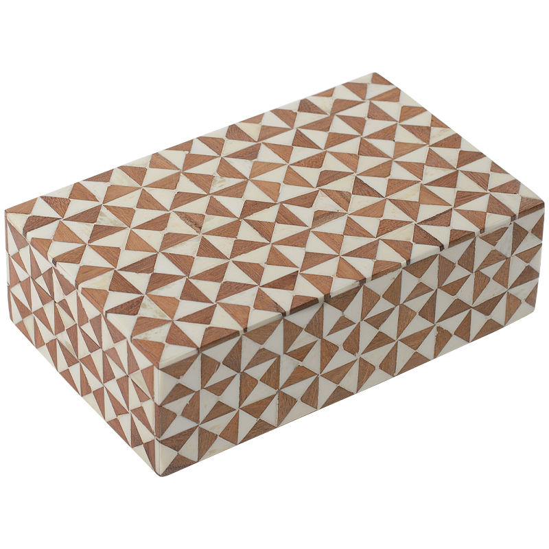 Шкатулка Wood Bone Inlay Box Древесина Белый Шкатулка Wood Bone Inlay Box Древесина Белый в Липецке | Loft Concept
