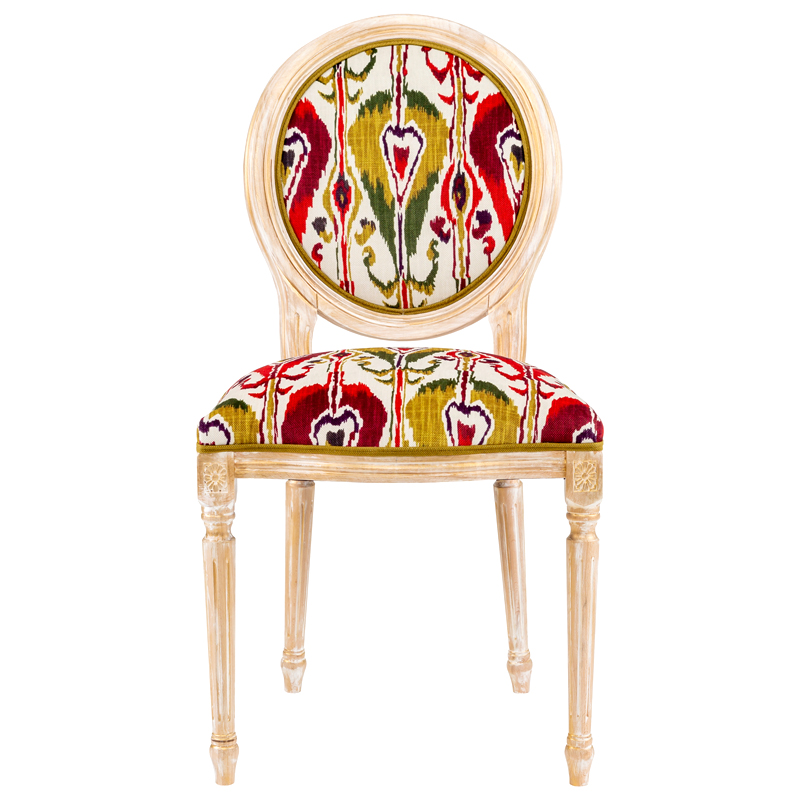 Стул Ikat Pattern Красно-белый Мульти Бежевый Стул Ikat Pattern Красно-белый Мульти Бежевый в Липецке | Loft Concept