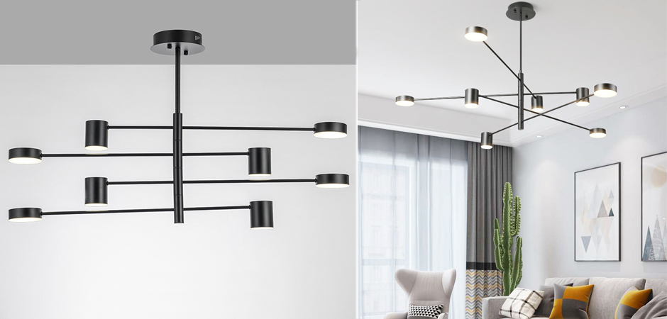 Светильник LED Lighting Black 8 lampholders Светильник LED Lighting Black 8 lampholders - Loft-Concept в Липецке