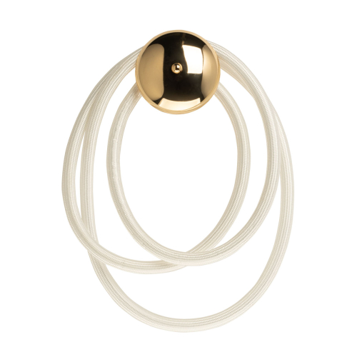 Бра с круглым золотистым основанием и белыми изогнутыми световыми линиями Luke Lampco Tracer Lamp Золотой в Липецке | Loft Concept 