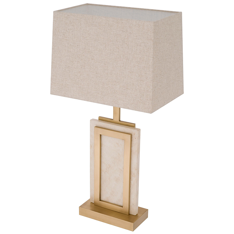 Настольная лампа Eichholtz Table Lamp Murray Travertine Бежевый Латунь Настольная лампа Eichholtz Table Lamp Murray Travertine Бежевый Латунь в Липецке | Loft Concept