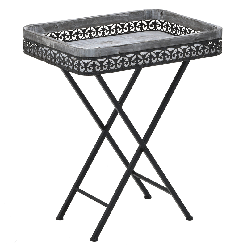 Приставной стол Ramira Provence Table Дерево Серый Черный Приставной стол Ramira Provence Table Дерево Серый Черный в Липецке | Loft Concept