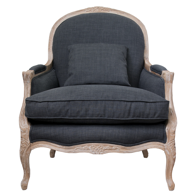 Кресло Ava Classical Armchair graphite flax Графит Коричневый Кресло Ava Classical Armchair graphite flax Графит Коричневый в Липецке | Loft Concept
