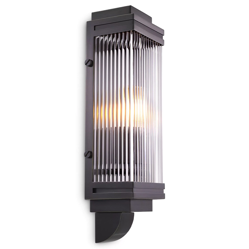 Бра Eichholtz Wall Lamp Bassett Bronze Темная бронза Прозрачное Стекло Бра Eichholtz Wall Lamp Bassett Bronze Темная бронза Прозрачное Стекло в Липецке | Loft Concept