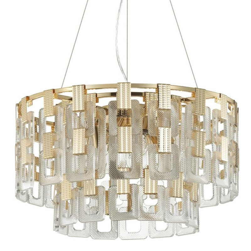 Люстра Ribbed Elements Pendant Round 52 Золотой Прозрачное Стекло Люстра Ribbed Elements Pendant Round 52 Золотой Прозрачное Стекло в Липецке | Loft Concept