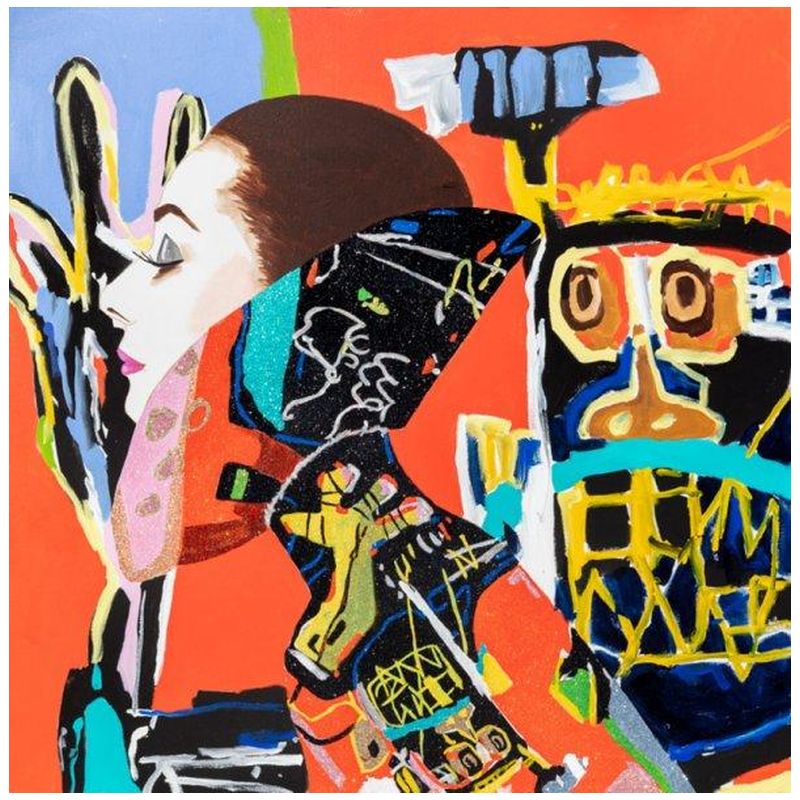 Картина She Dreamed of Basquiat in Orange Мульти Картина She Dreamed of Basquiat in Orange Мульти в Липецке | Loft Concept