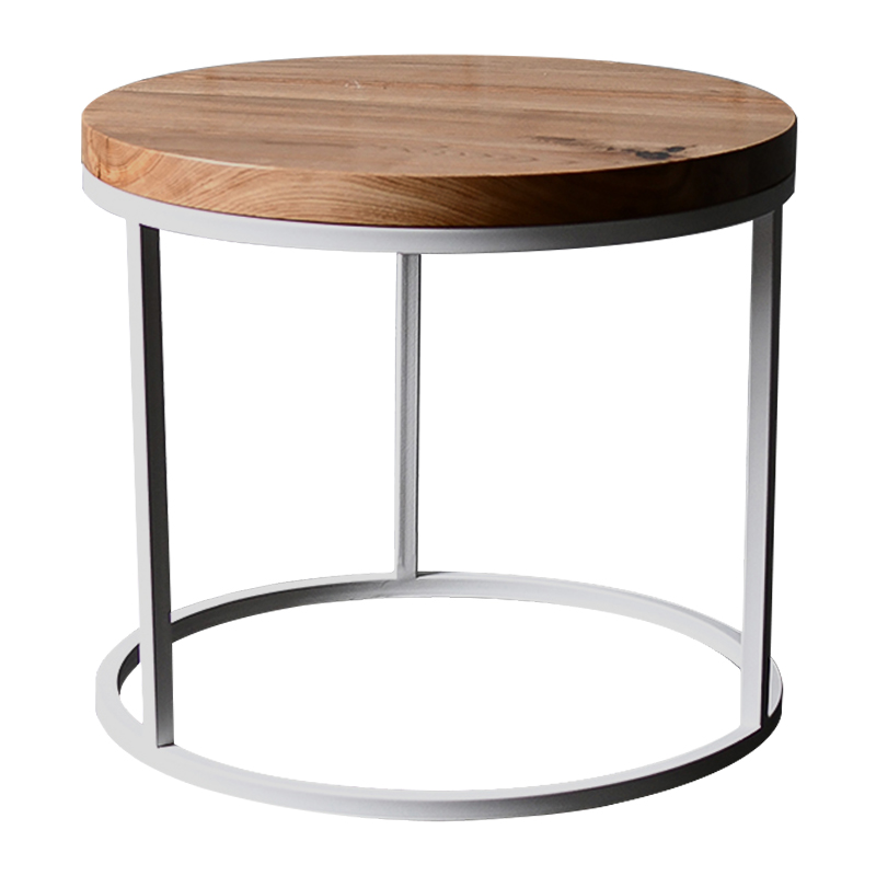 Кофейный стол Blake Industrial Metal Rust Coffee Table Белый Светлый дуб Кофейный стол Blake Industrial Metal Rust Coffee Table Белый Светлый дуб в Липецке | Loft Concept