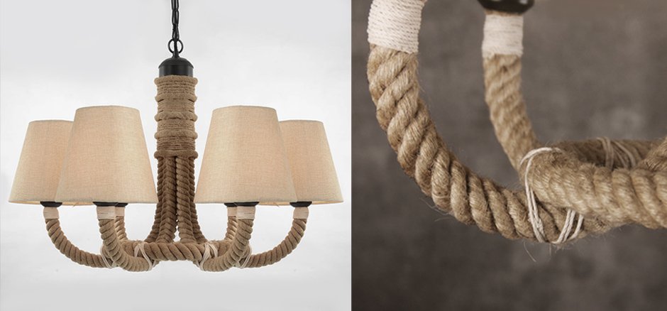 Люстра Rattan Chandelier Loft Rope Light Люстра Rattan Chandelier Loft Rope Light - Loft-Concept в Липецке
