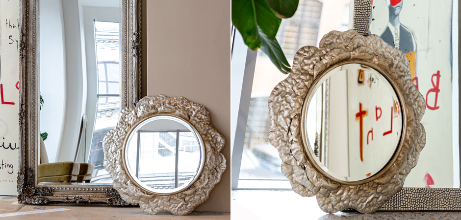 Зеркало Chlodio Crumpled Silver Mirror Зеркало Chlodio Crumpled Silver Mirror - Loft-Concept в Липецке