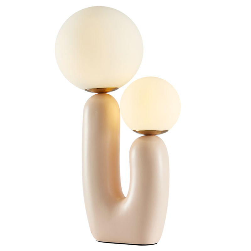 Настольная лампа Oo Lamp Белое матовое стекло Розовый пастельный Настольная лампа Oo Lamp Белое матовое стекло Розовый пастельный в Липецке | Loft Concept