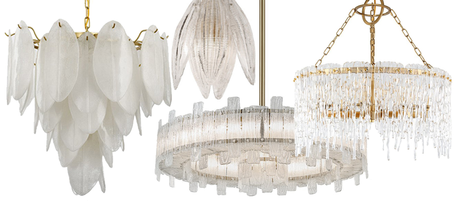 Textured Glass Chandelier