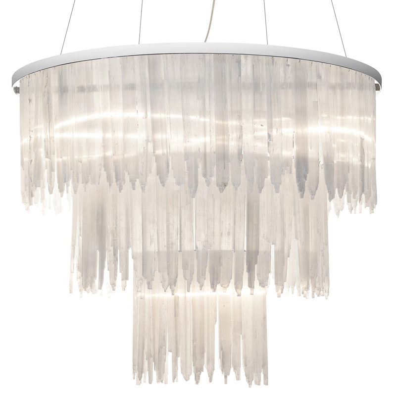 Люстра LAMP SELENITE ROUND chromium 85 Прозрачный белый Хром Люстра LAMP SELENITE ROUND chromium 85 Прозрачный белый Хром в Липецке | Loft Concept