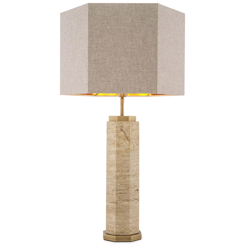 Настольная лампа Eichholtz Table Lamp Newman Бежево-серый Серый Латунь Настольная лампа Eichholtz Table Lamp Newman Бежево-серый Серый Латунь в Липецке | Loft Concept