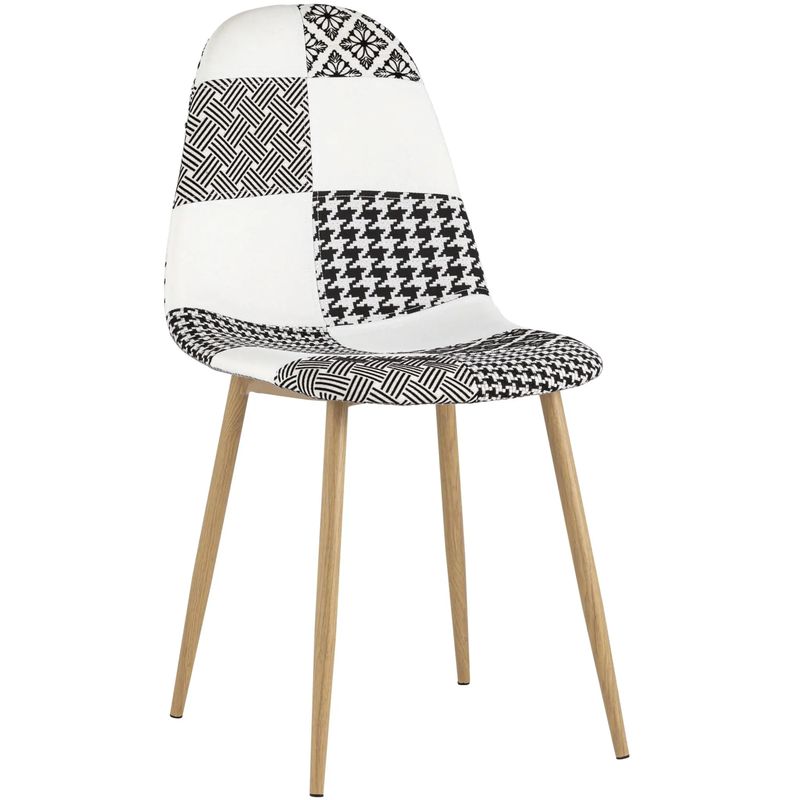 Стул Archie Chair Черно-Белый Печворк Белый Черный Древесина Стул Archie Chair Черно-Белый Печворк Белый Черный Древесина в Липецке | Loft Concept