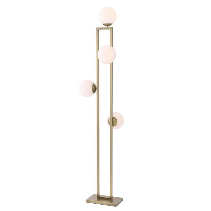 Торшер Eichholtz Floor Lamp Pascal brass Латунь Белый Торшер Eichholtz Floor Lamp Pascal brass Латунь Белый в Липецке | Loft Concept
