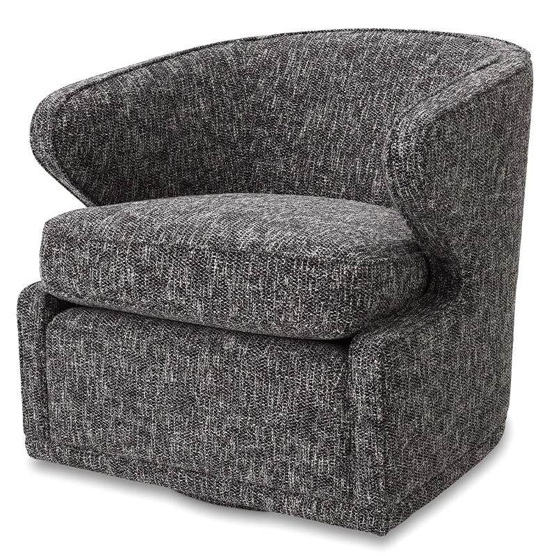 Кресло Eichholtz Swivel Chair Dorset Cambon Black Черно-белый Черный Кресло Eichholtz Swivel Chair Dorset Cambon Black Черно-белый Черный в Липецке | Loft Concept