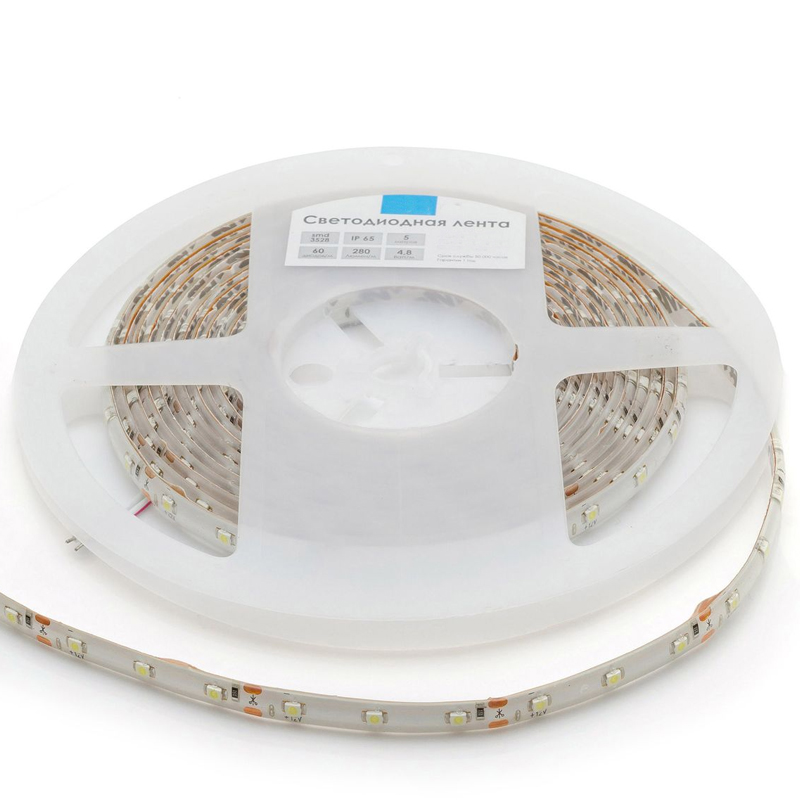 Комплект светодиодной ленты 4,8W/m 60LED/m 3528SMD холодный белый Белый Комплект светодиодной ленты 4,8W/m 60LED/m 3528SMD холодный белый Белый в Липецке | Loft Concept