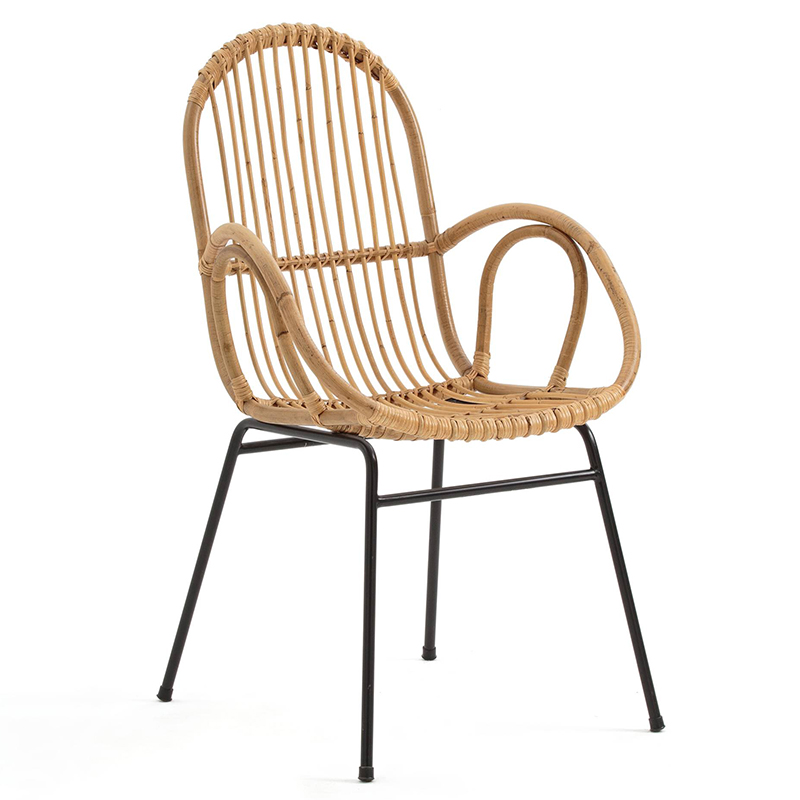 Стул Lucca Wicker Chair Бежевый Черный Стул Lucca Wicker Chair Бежевый Черный в Липецке | Loft Concept